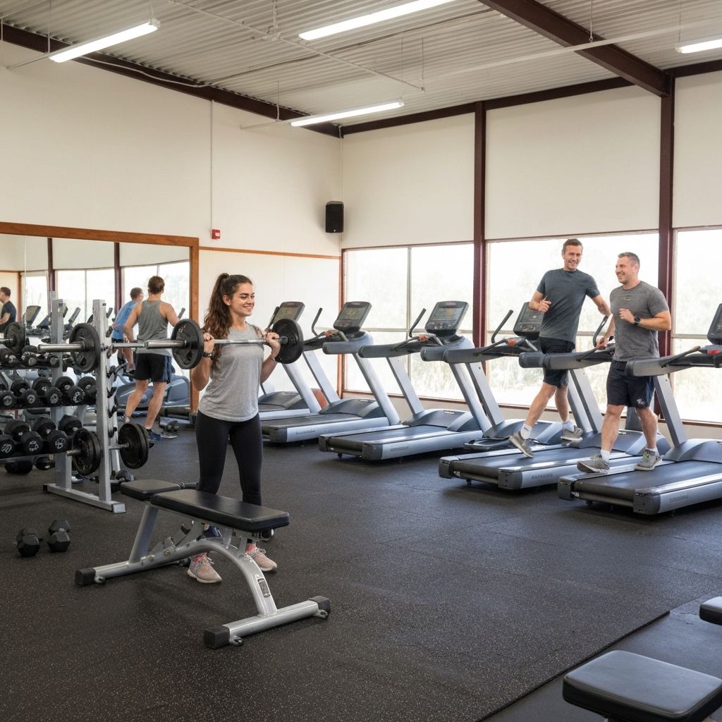 Community members working out at Tullah Gym, a welcoming fitness centre on the West Coast of Tasmania
